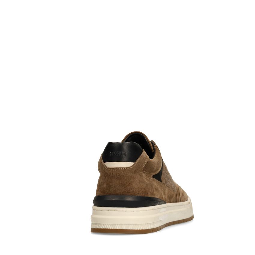 Taupefarbene Veloursleder-Sneaker