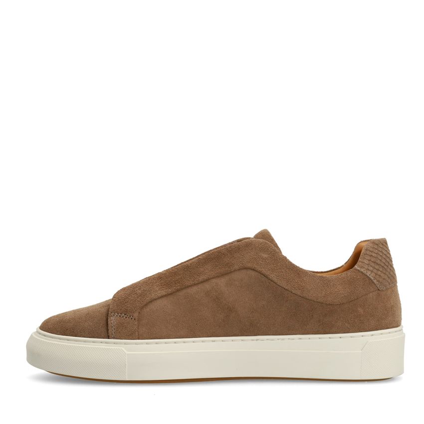 Taupefarbene Veloursleder-Sneaker