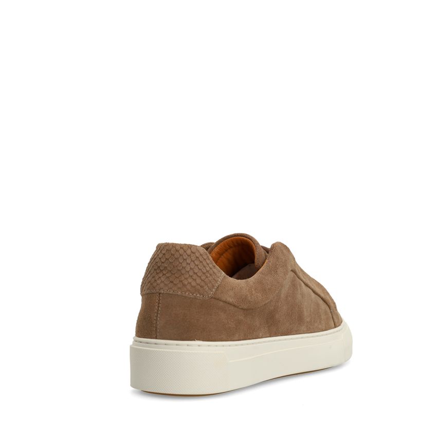 Taupefarbene Veloursleder-Sneaker