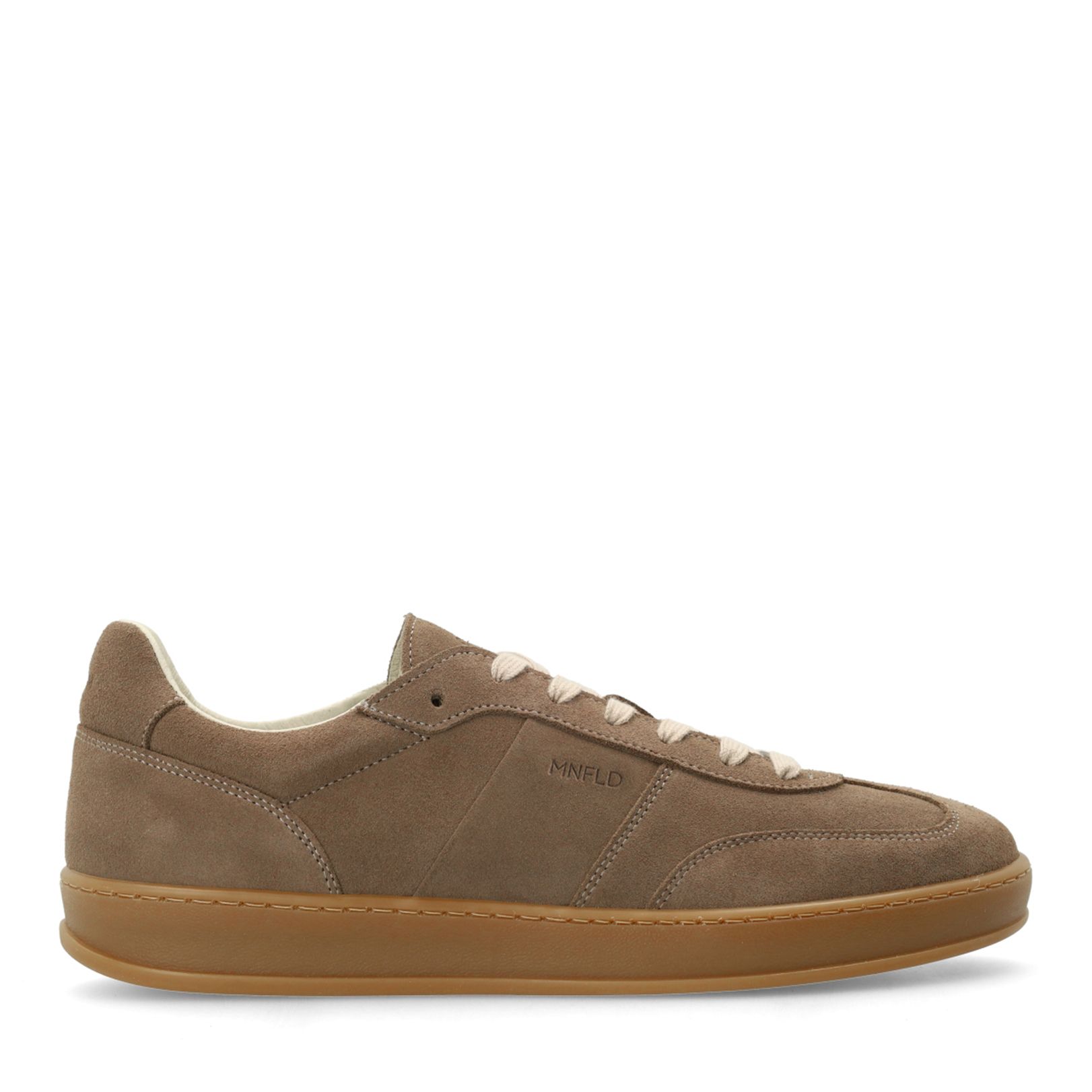 Taupefarbene Veloursleder-Sneaker