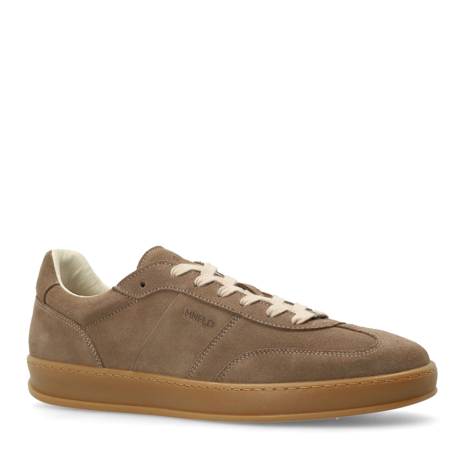 Taupefarbene Veloursleder-Sneaker