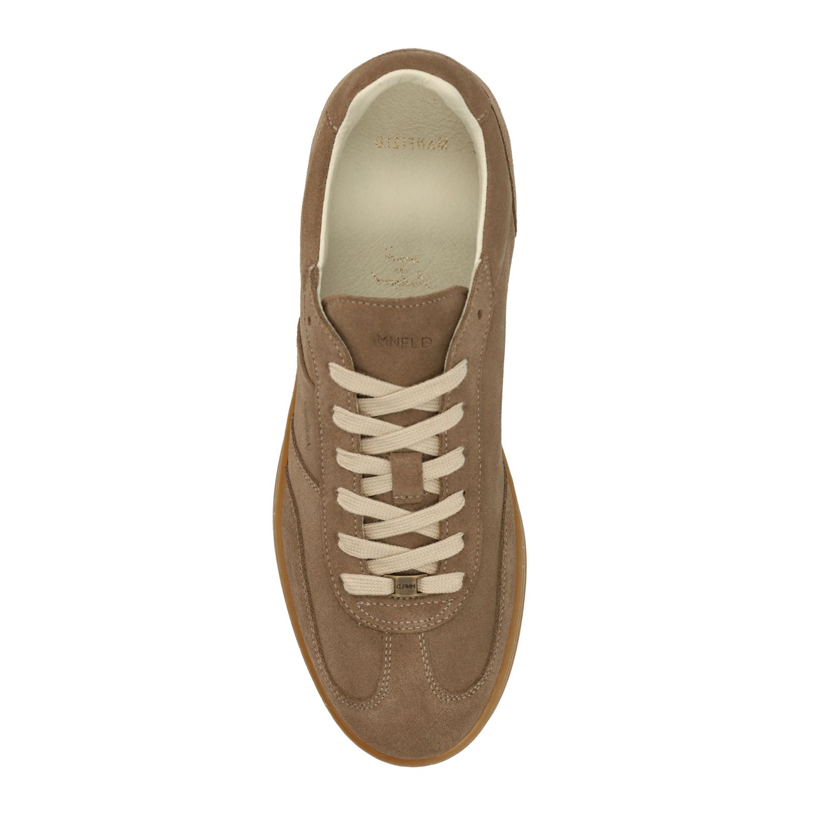Taupefarbene Veloursleder-Sneaker