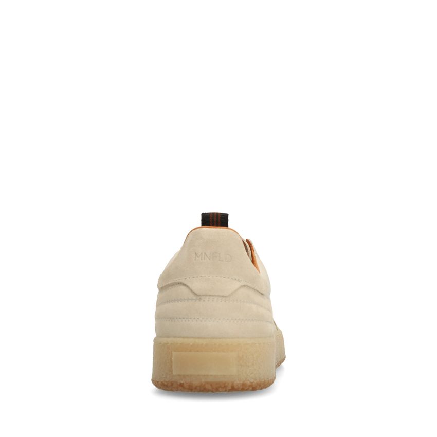 Beige leren sneakers met suède details