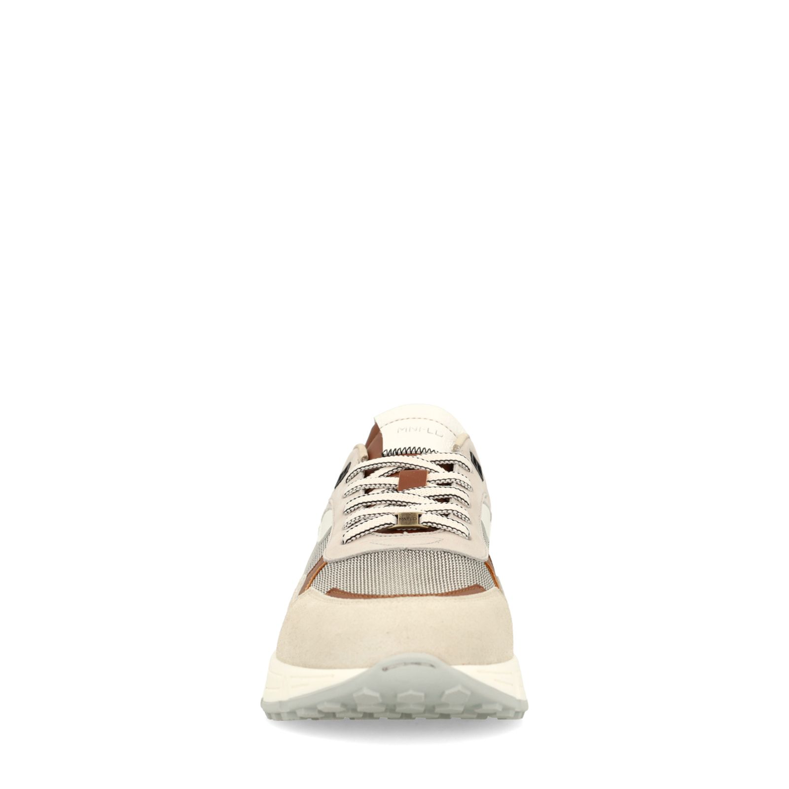 Beigefarbene Veloursleder-Sneaker