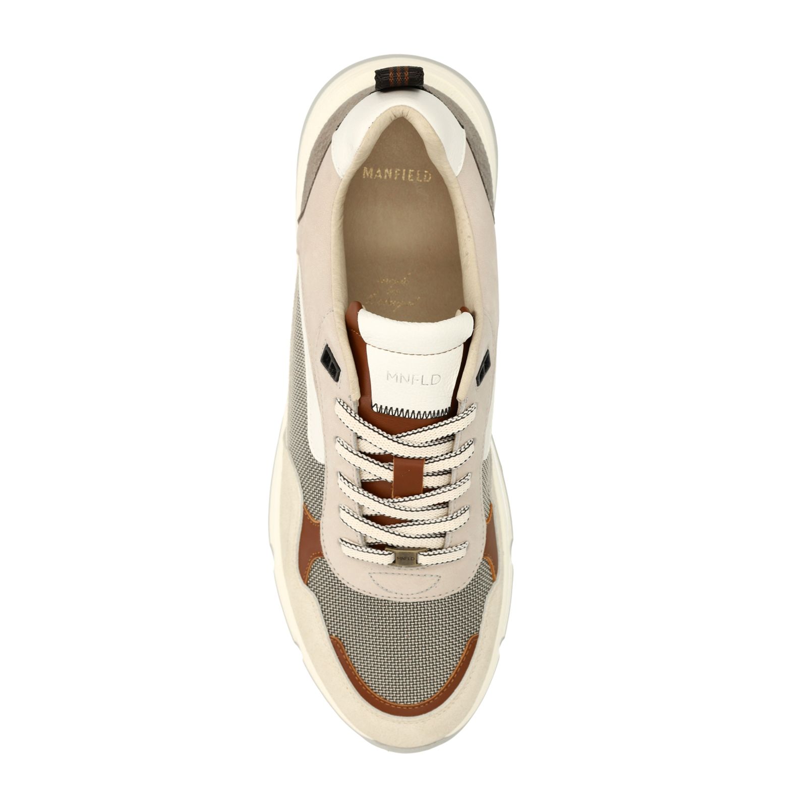 Beigefarbene Veloursleder-Sneaker