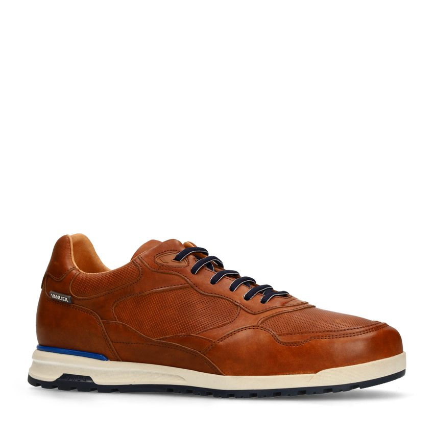 Cognac leren sneakers