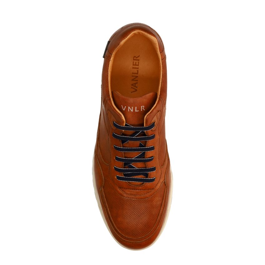 Cognac leren sneakers