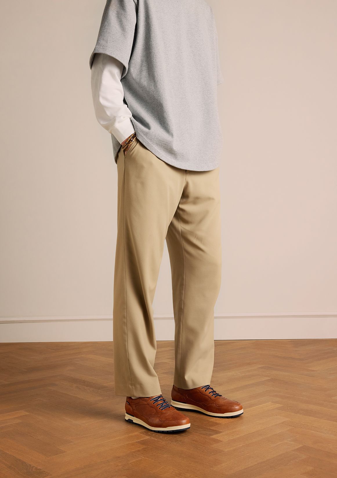 Cognac Ravello leren sneakers
