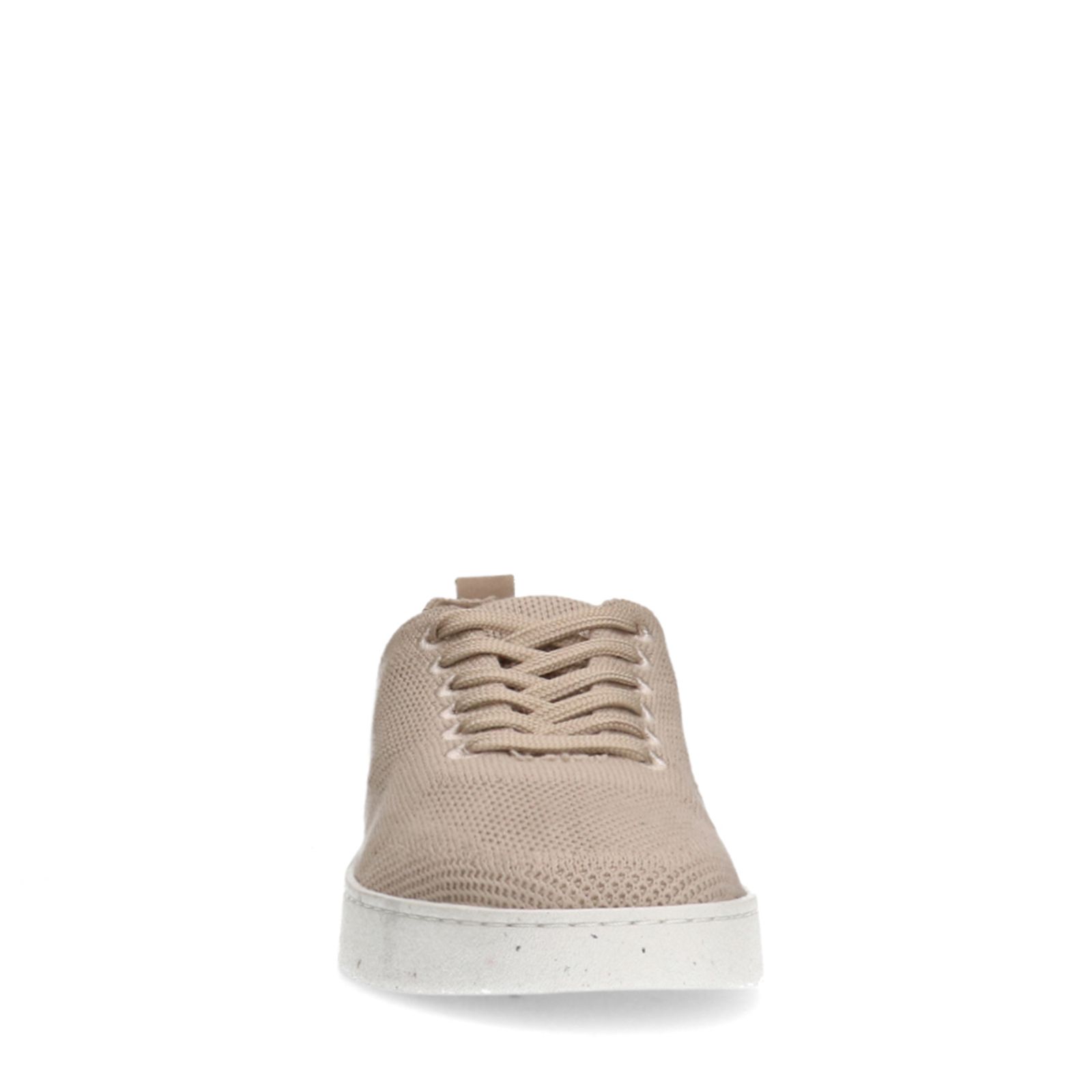 Beige knit fabric sneakers