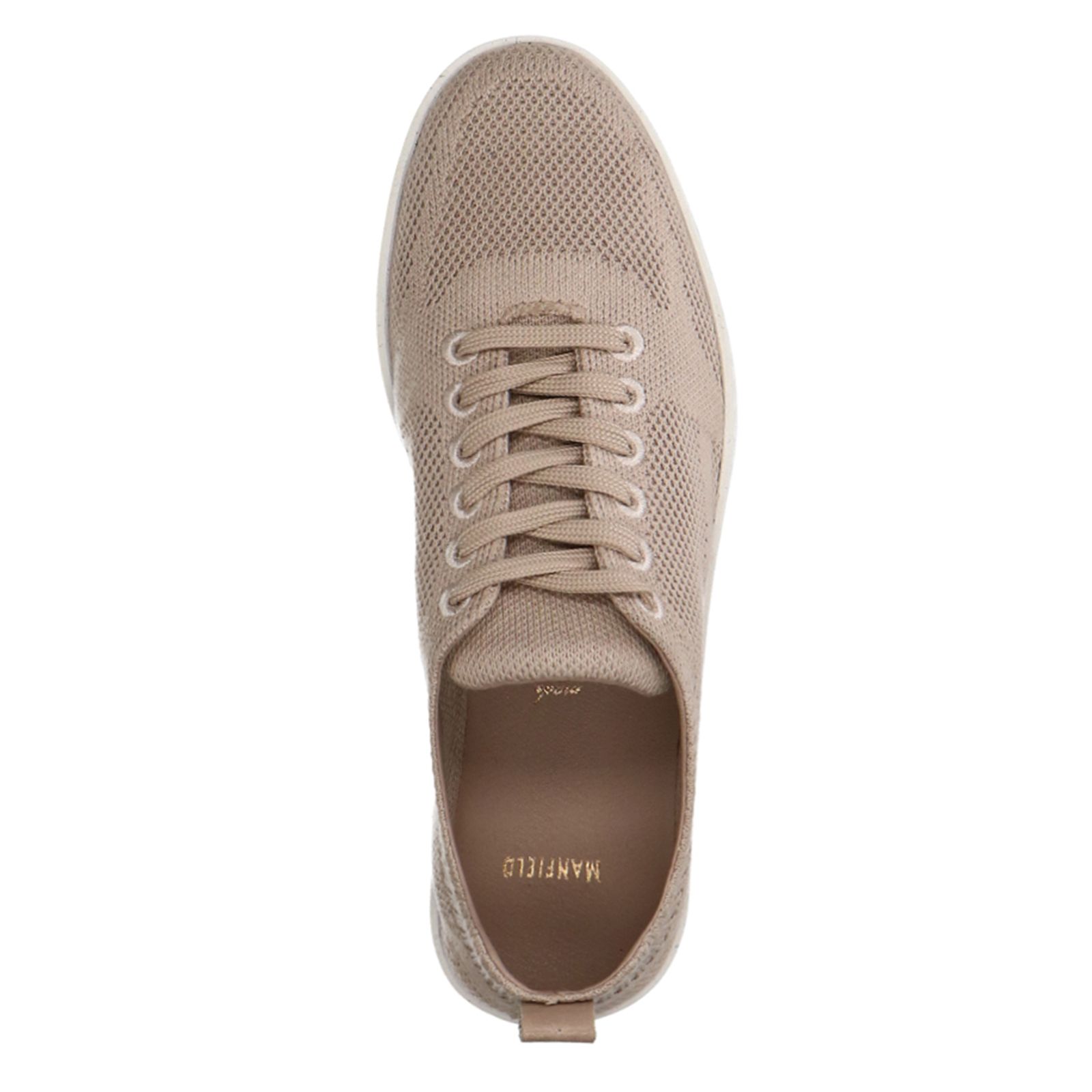 Beigefarbene Sneaker aus Knit Fabric
