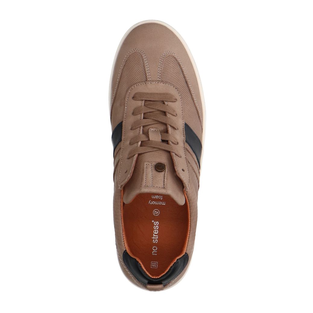 Beigefarbene Nubuk-Sneaker