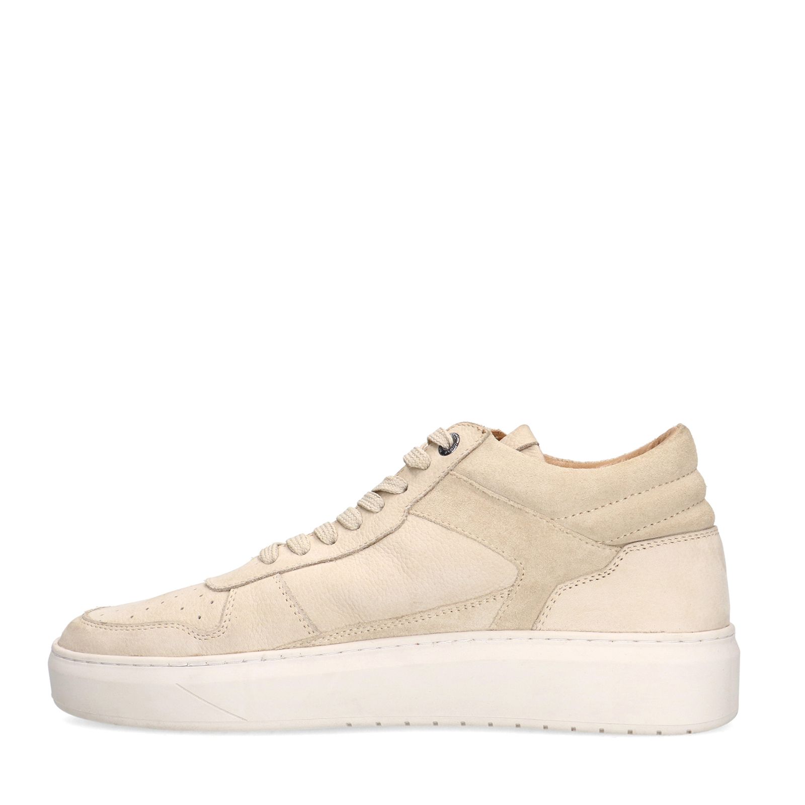 Beigefarbene Veloursleder-Sneaker