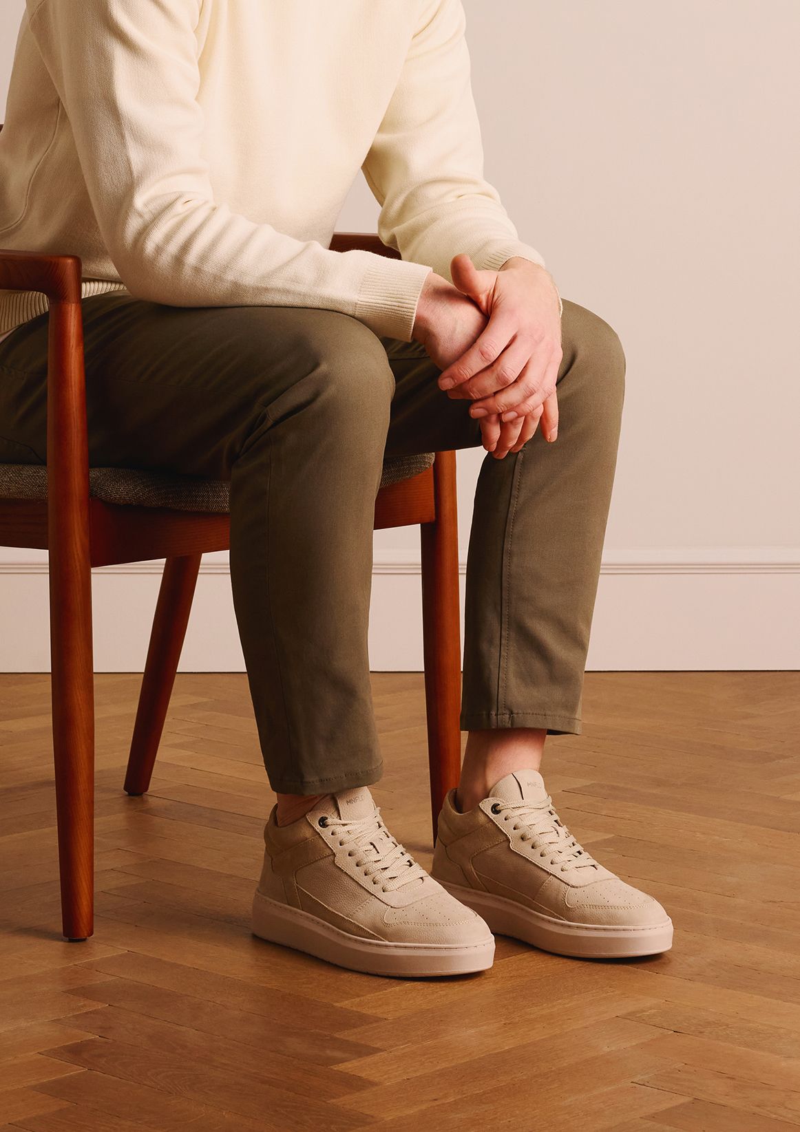 Beige nubuck sneakers