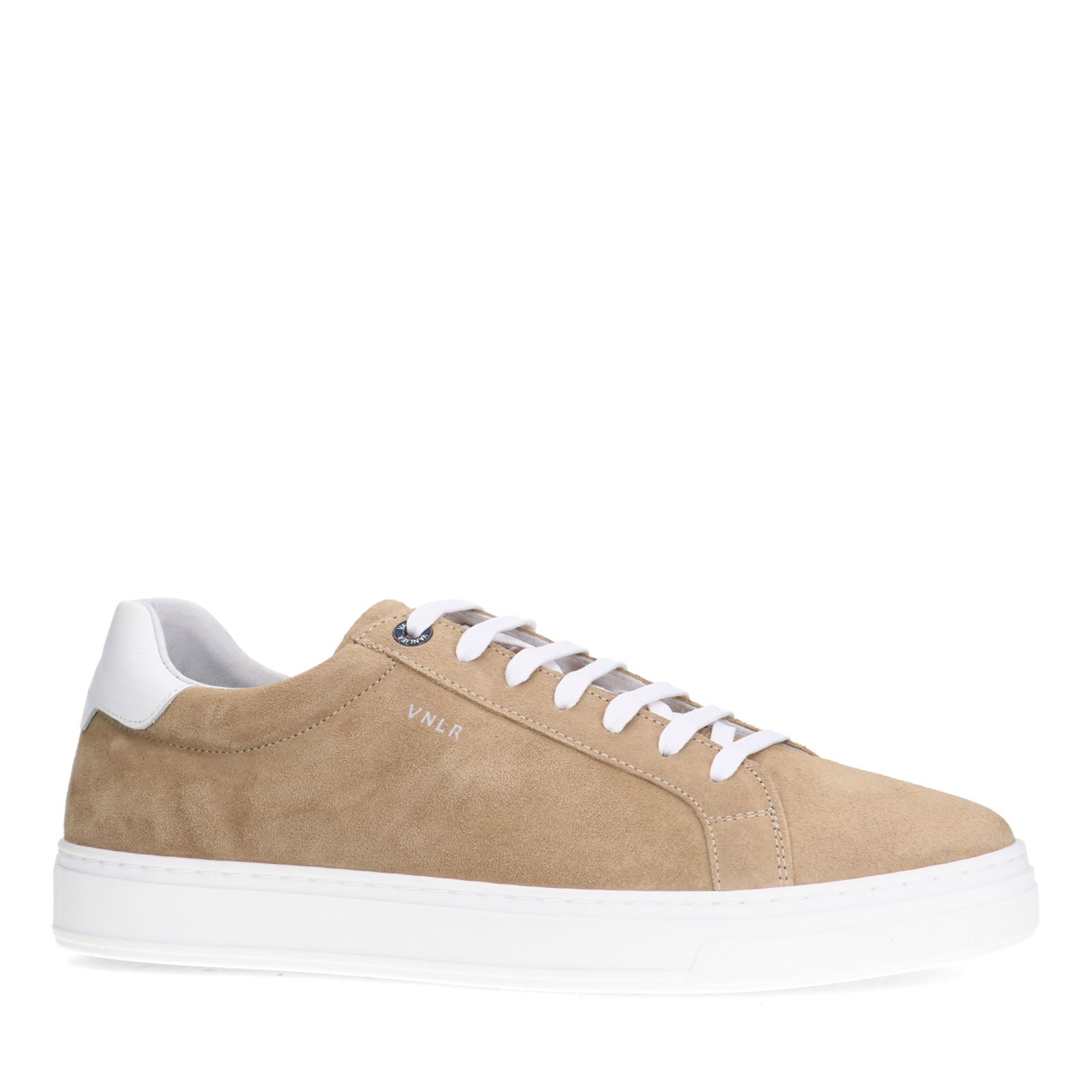 Beigefarbene Veloursleder-Sneaker