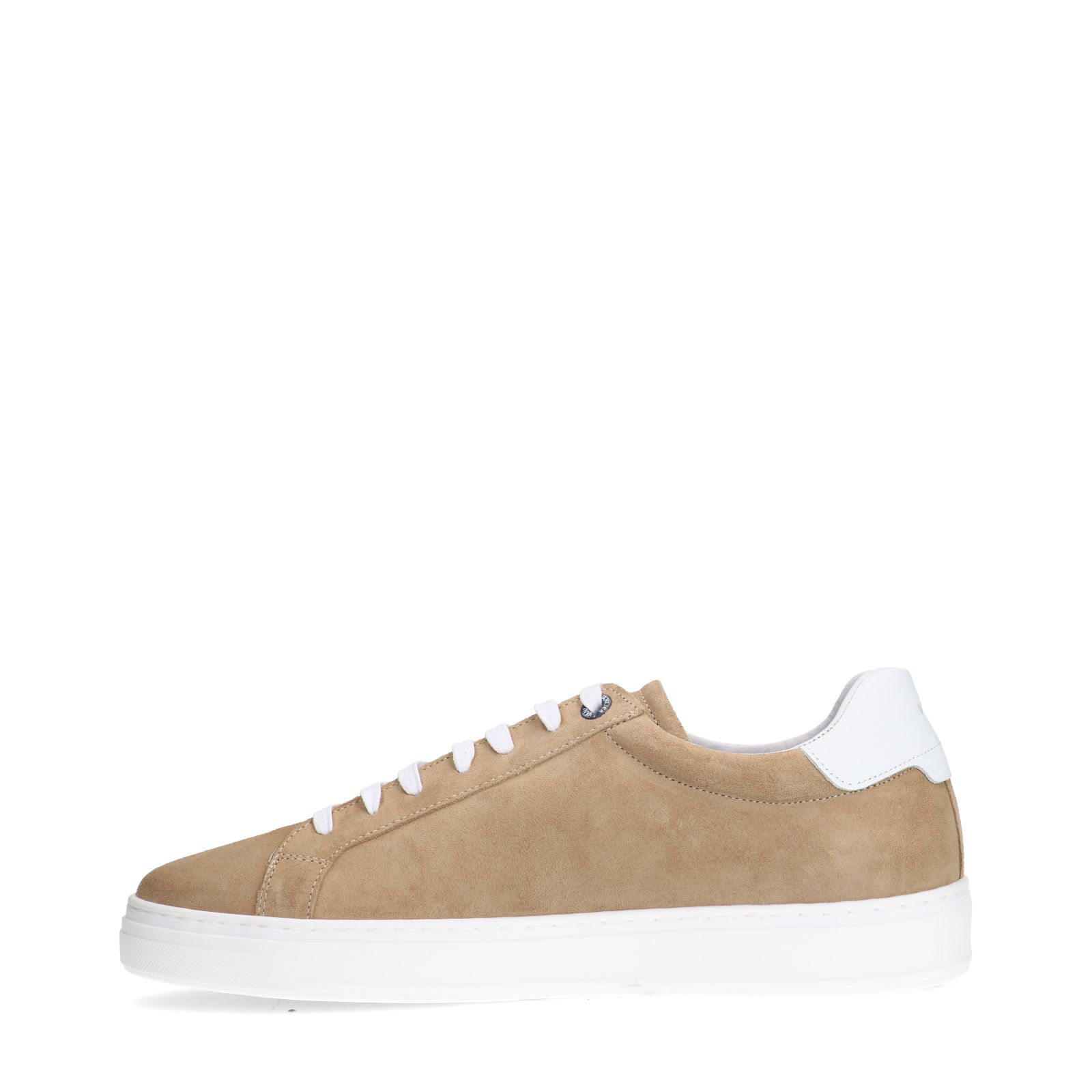 Beigefarbene Veloursleder-Sneaker