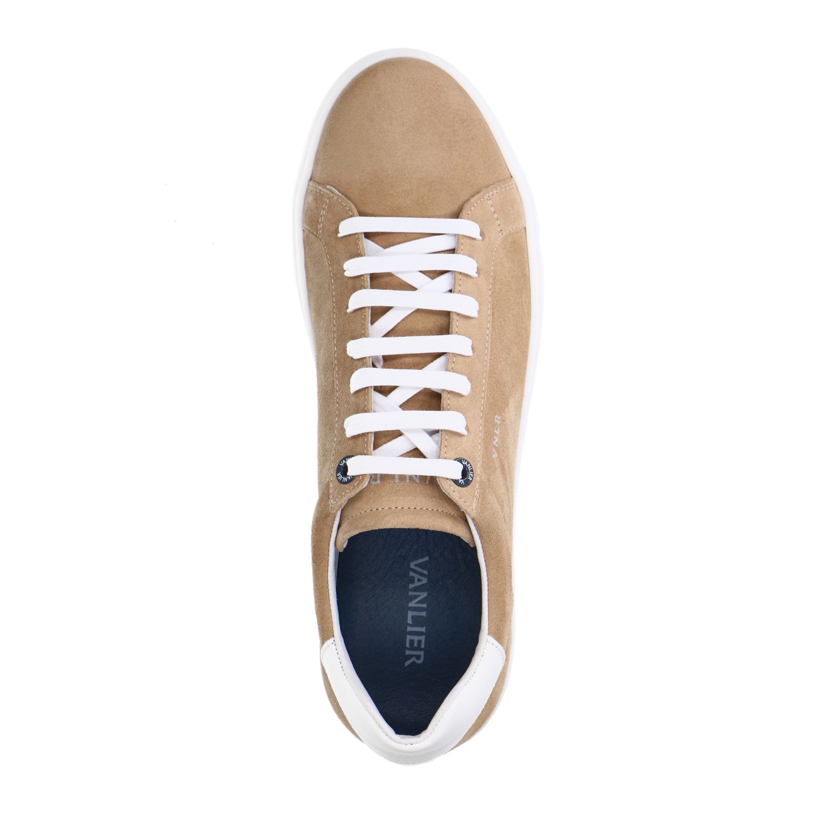 Beigefarbene Veloursleder-Sneaker