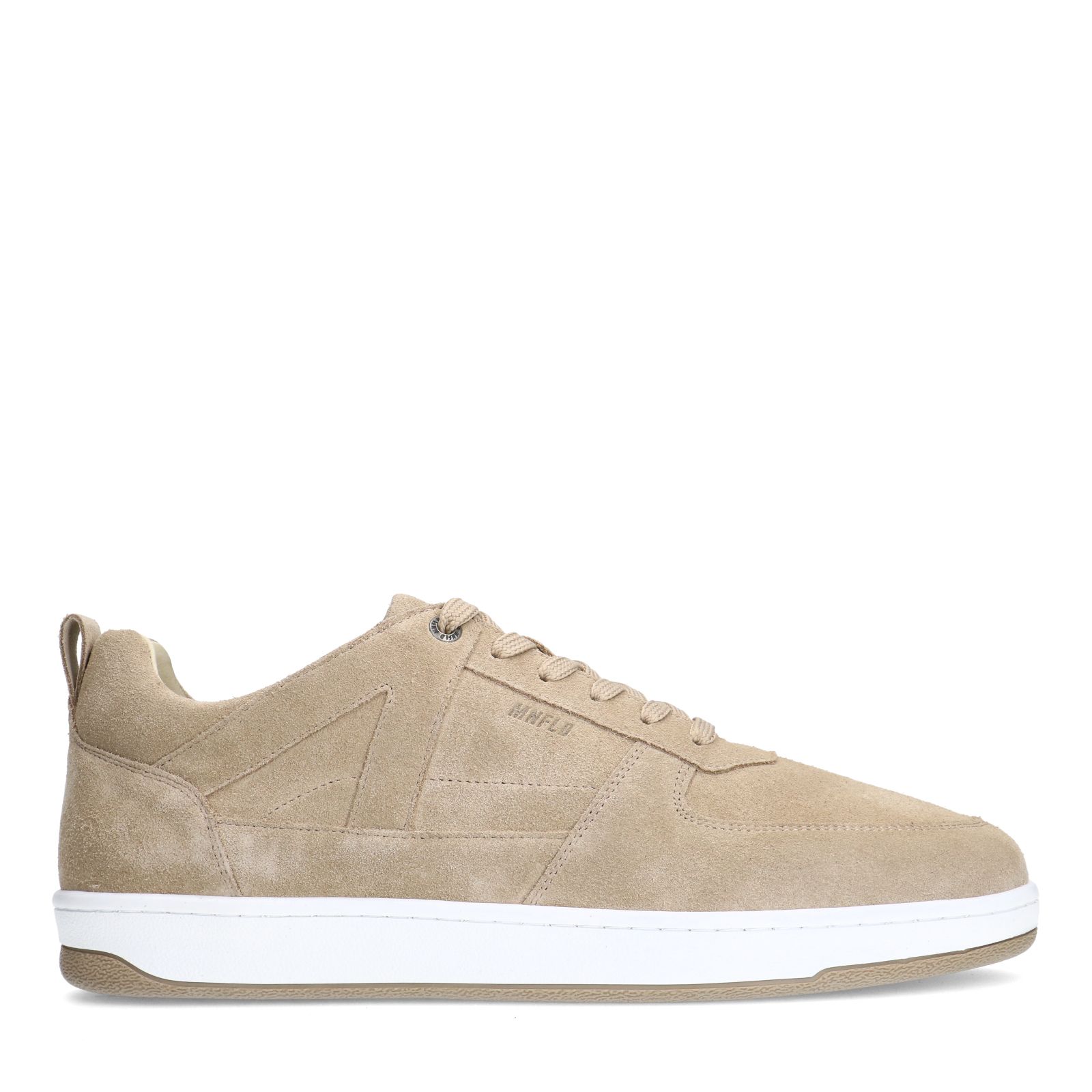 Beigefarbene Veloursleder-Sneaker