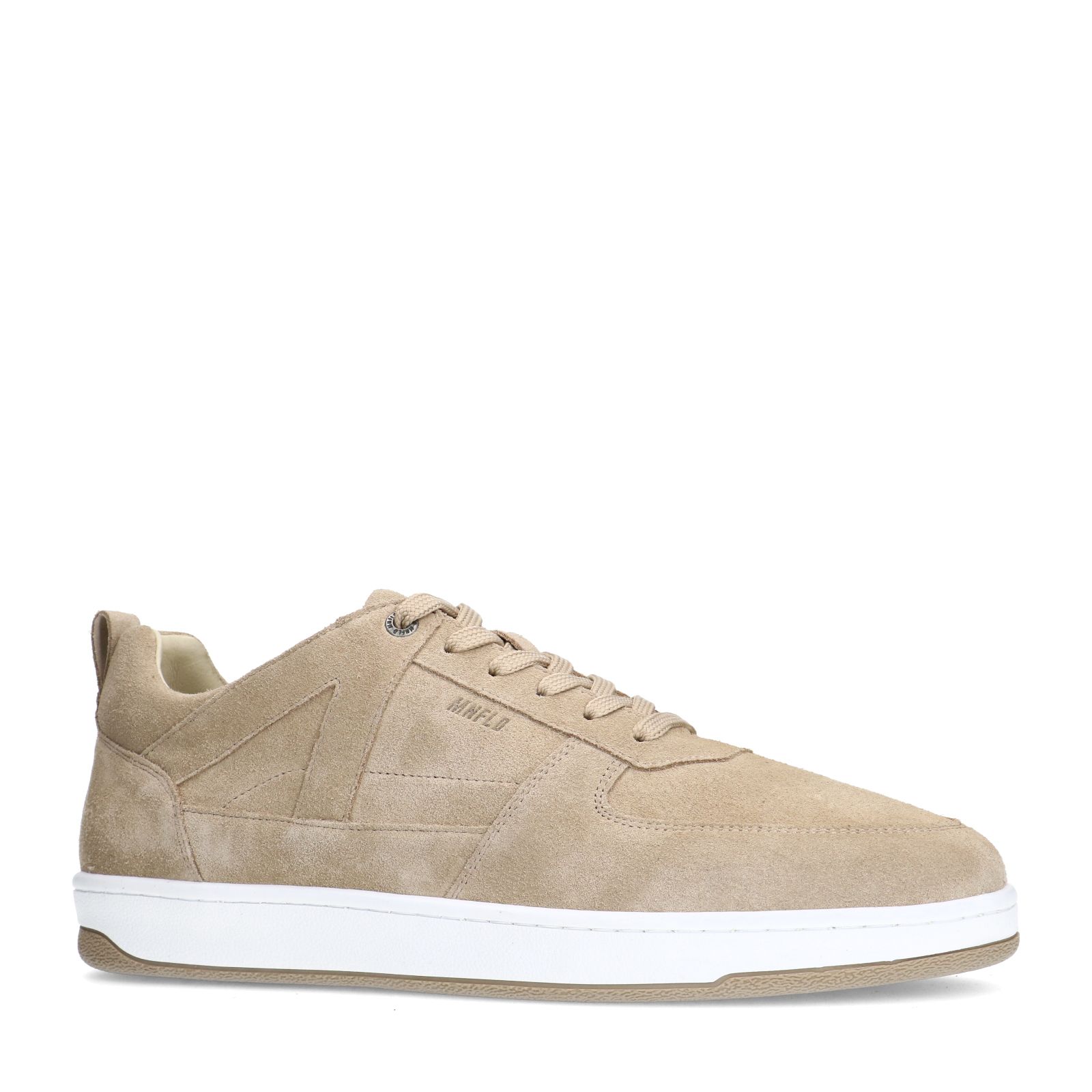 Beigefarbene Veloursleder-Sneaker