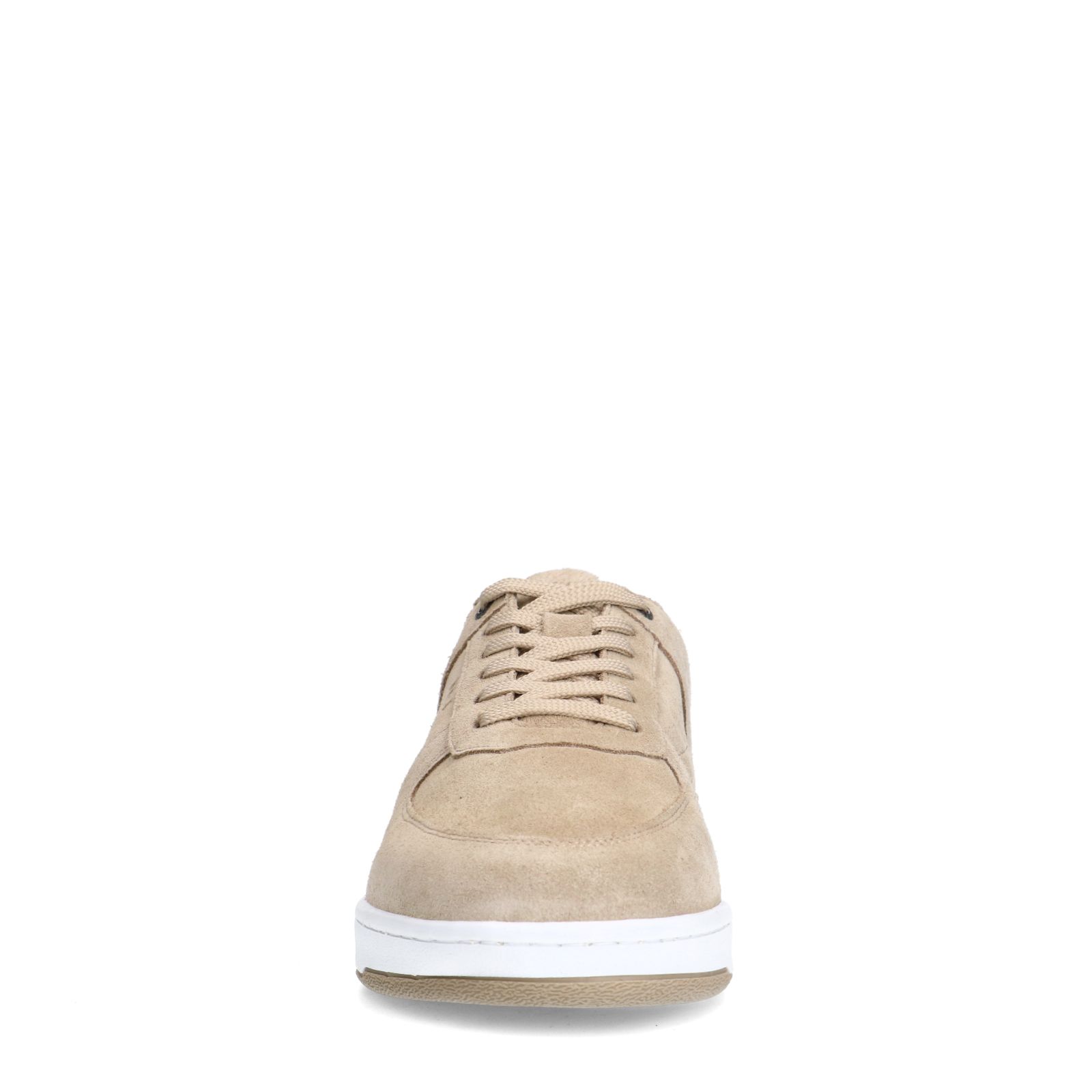 Beigefarbene Veloursleder-Sneaker
