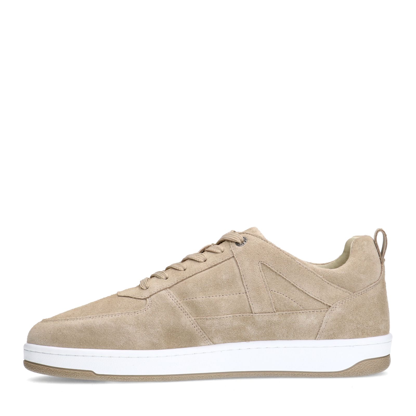 Beigefarbene Veloursleder-Sneaker
