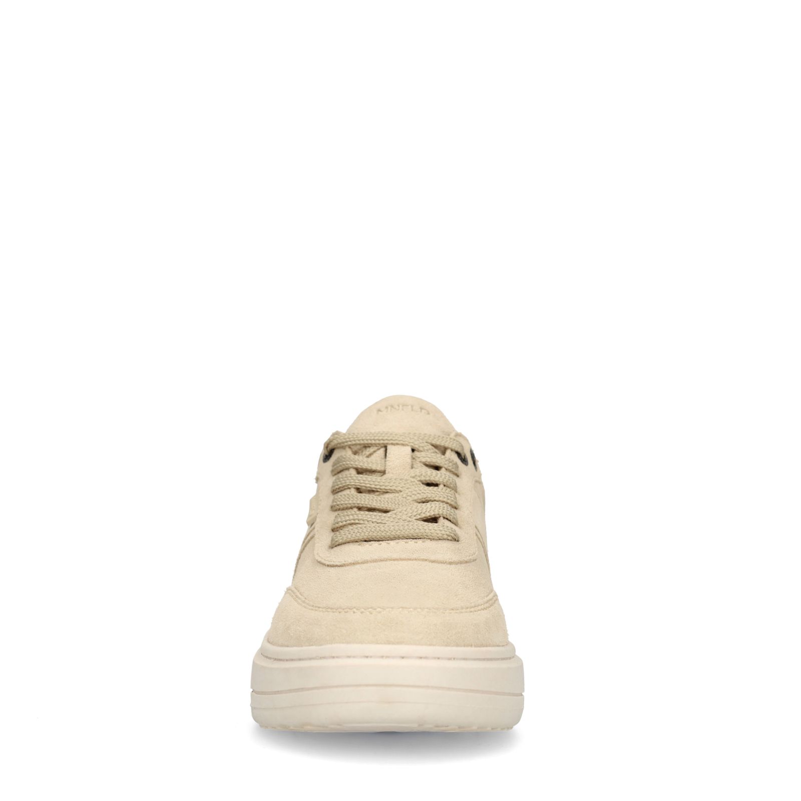 Beigefarbene Veloursleder-Sneaker