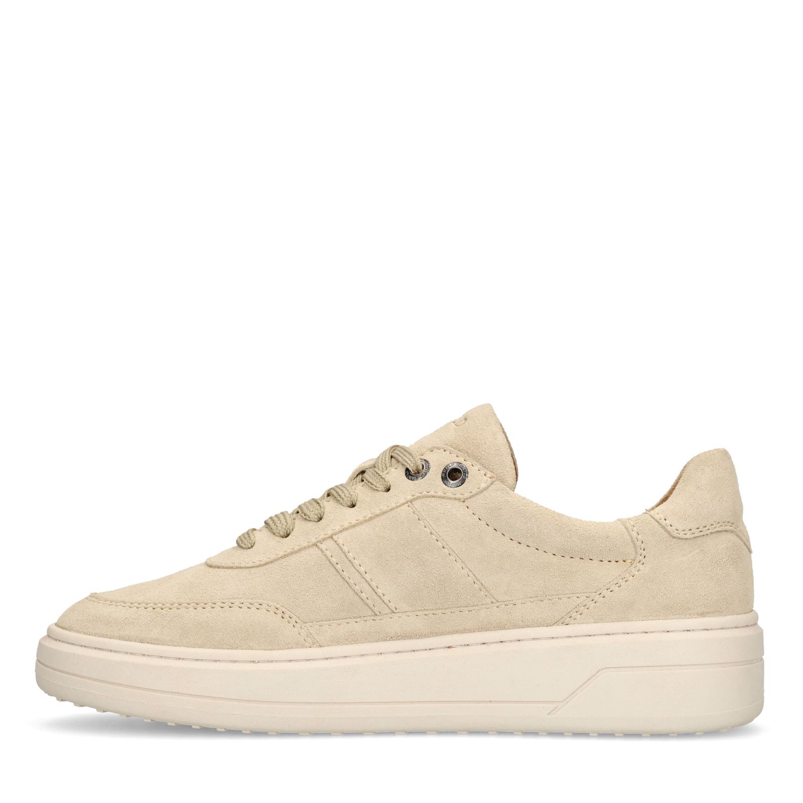 Beigefarbene Veloursleder-Sneaker