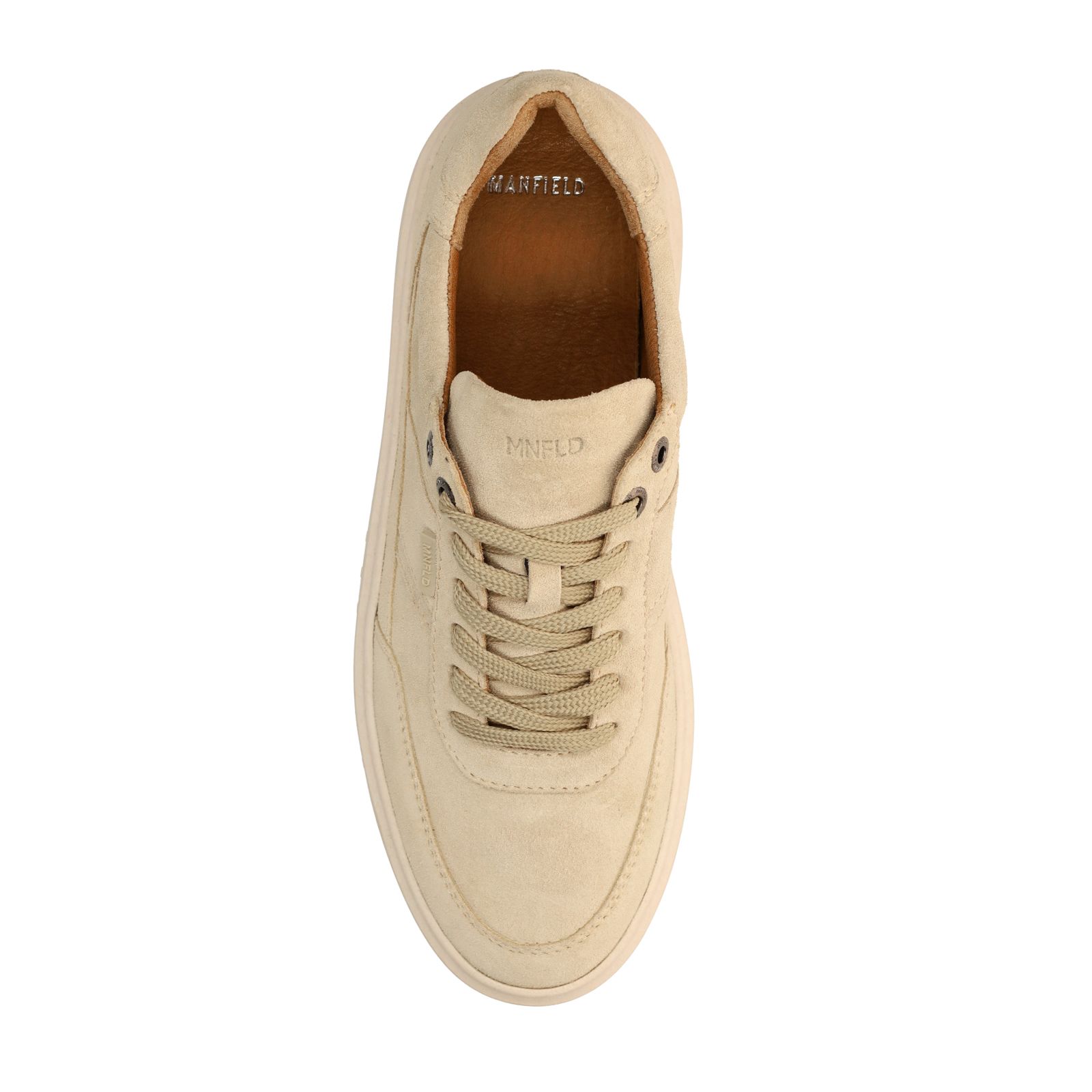 Beigefarbene Veloursleder-Sneaker