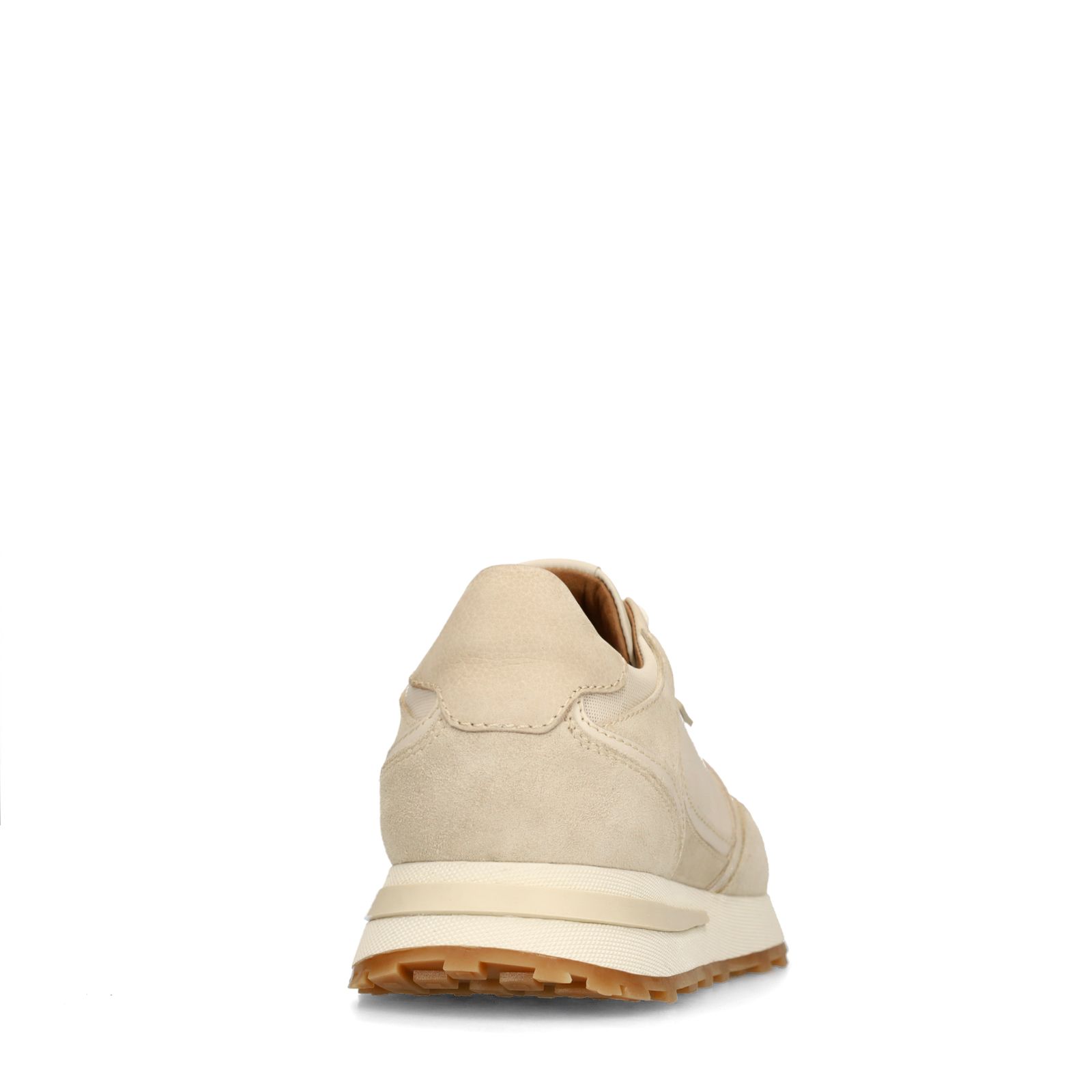 Beige leren sneakers met suède details