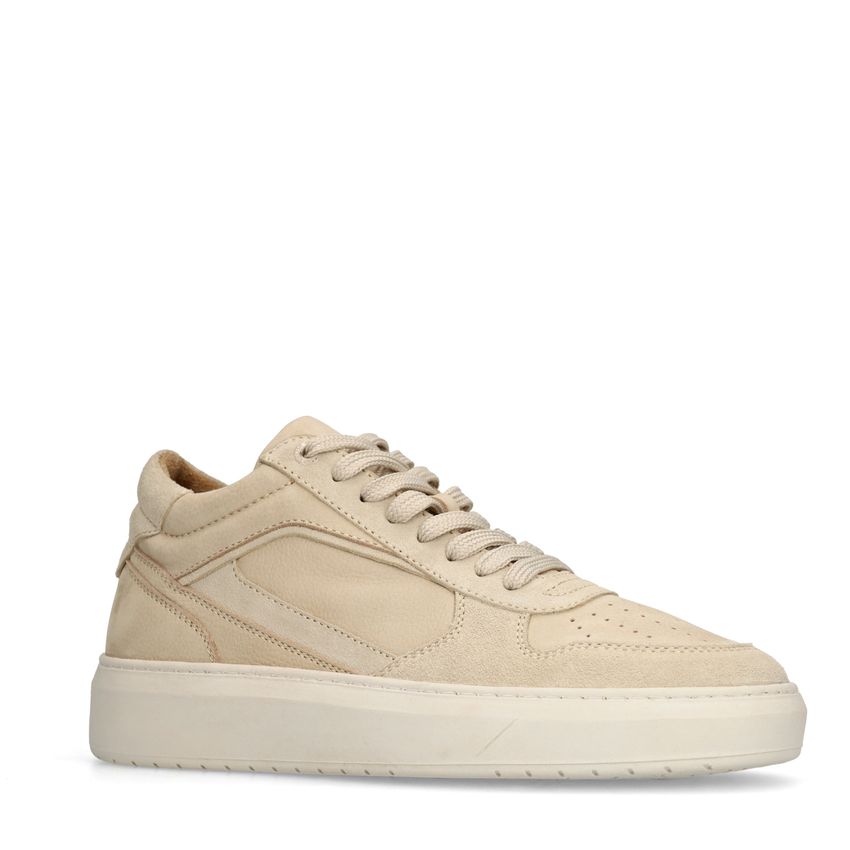 Beige leren sneakers