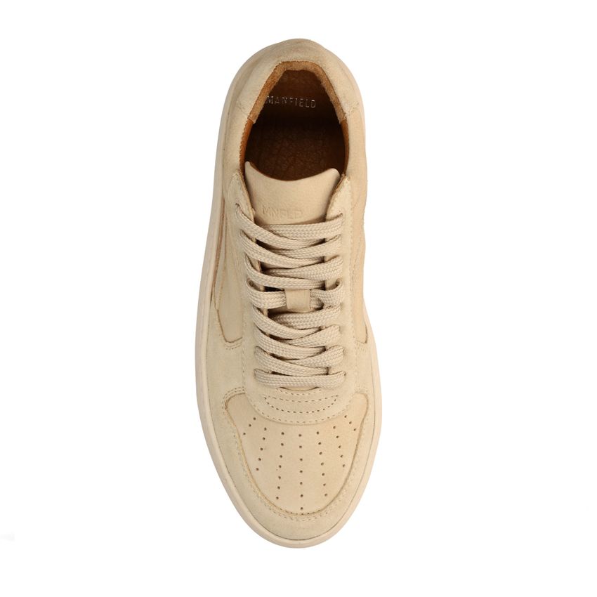 Beige leren sneakers