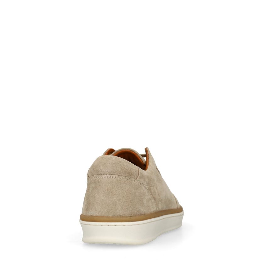 Beigefarbene Veloursleder-Sneaker