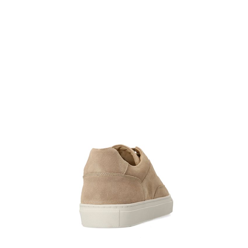 Beigefarbene Veloursleder-Sneaker