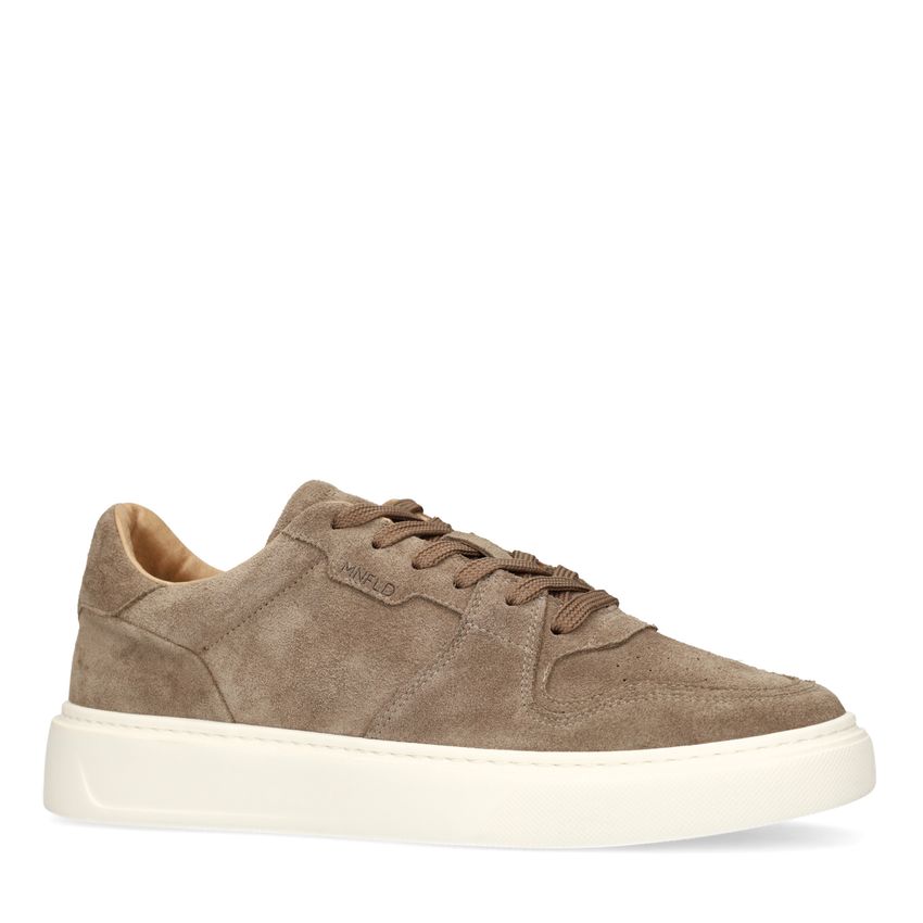 Taupefarbene Veloursleder-Sneaker