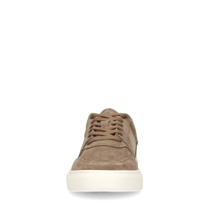 Taupefarbene Veloursleder-Sneaker