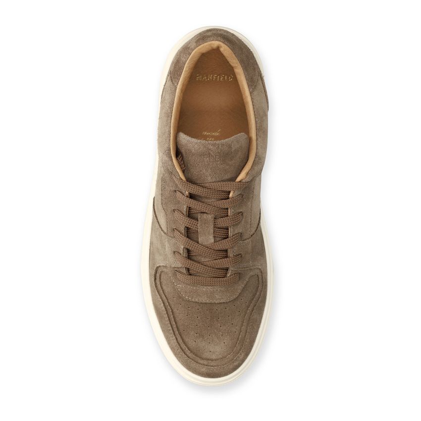 Taupefarbene Veloursleder-Sneaker