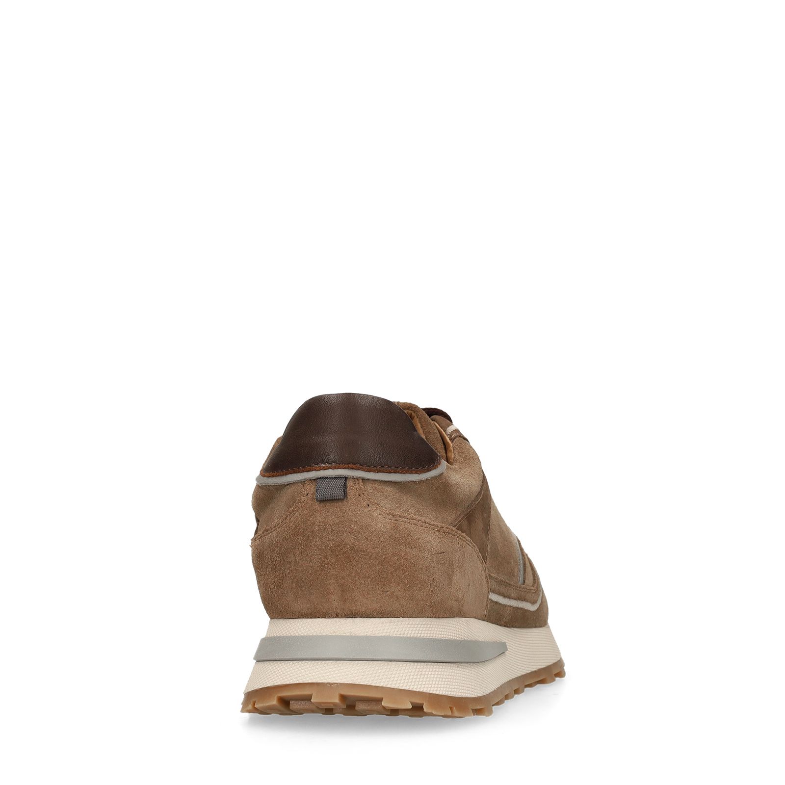 Beigefarbene Veloursleder-Sneaker
