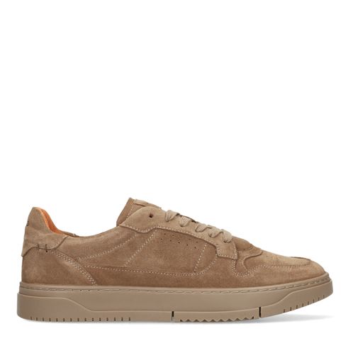 Taupefarbene Veloursleder-Sneaker