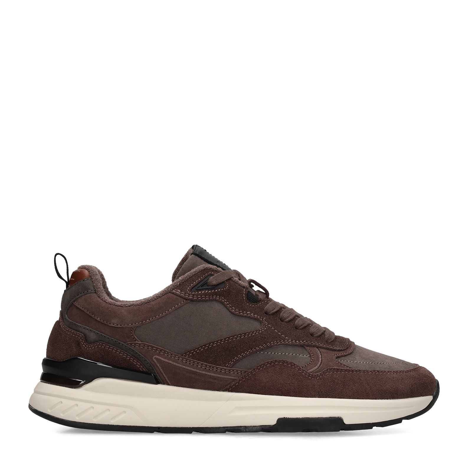 Donkerbruine suède sneakers