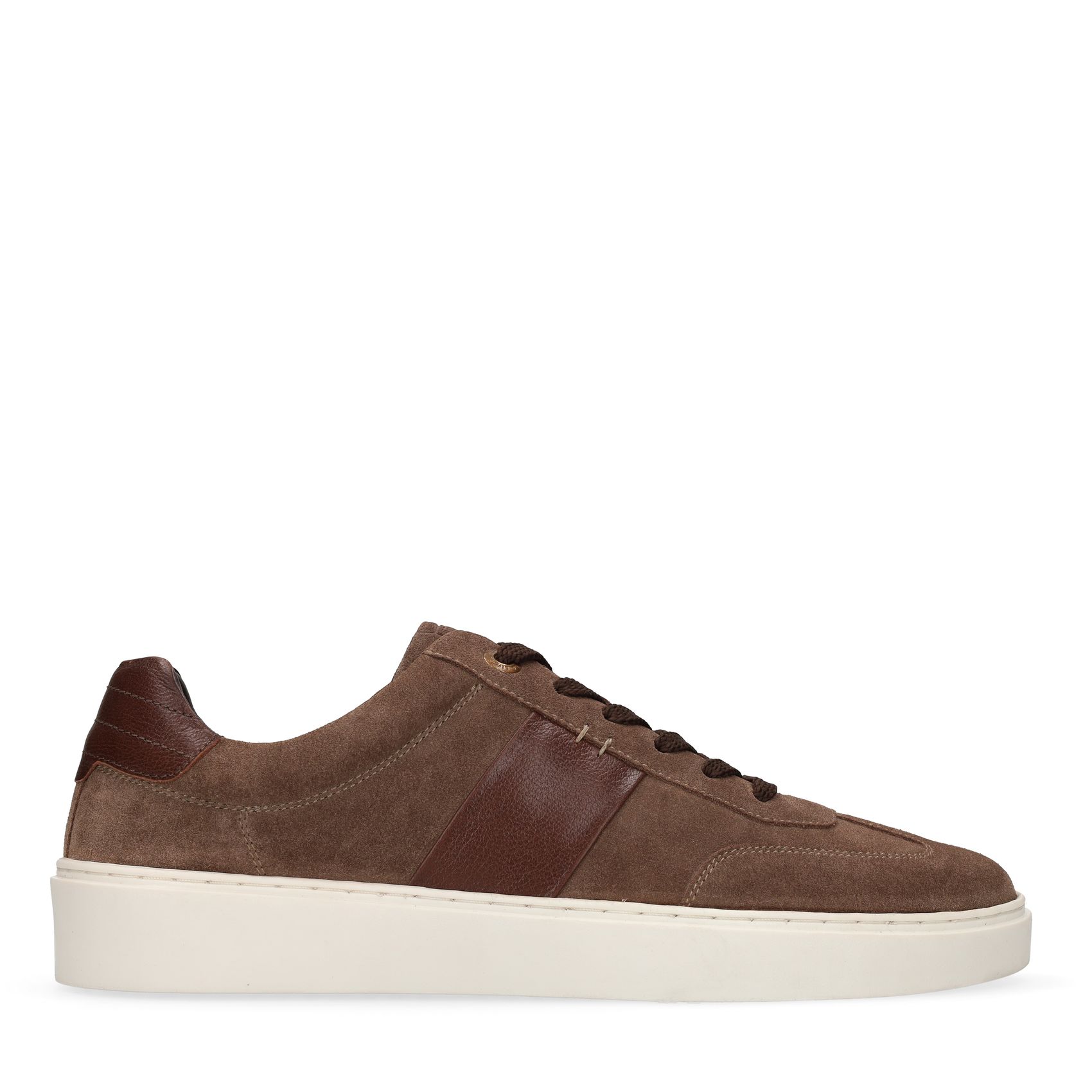 Taupefarbene Veloursleder-Sneaker