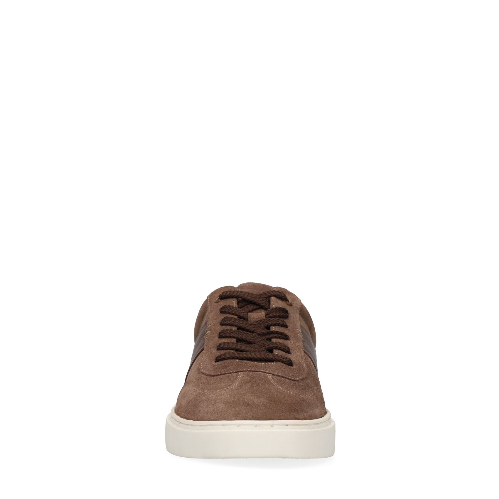 Taupefarbene Veloursleder-Sneaker