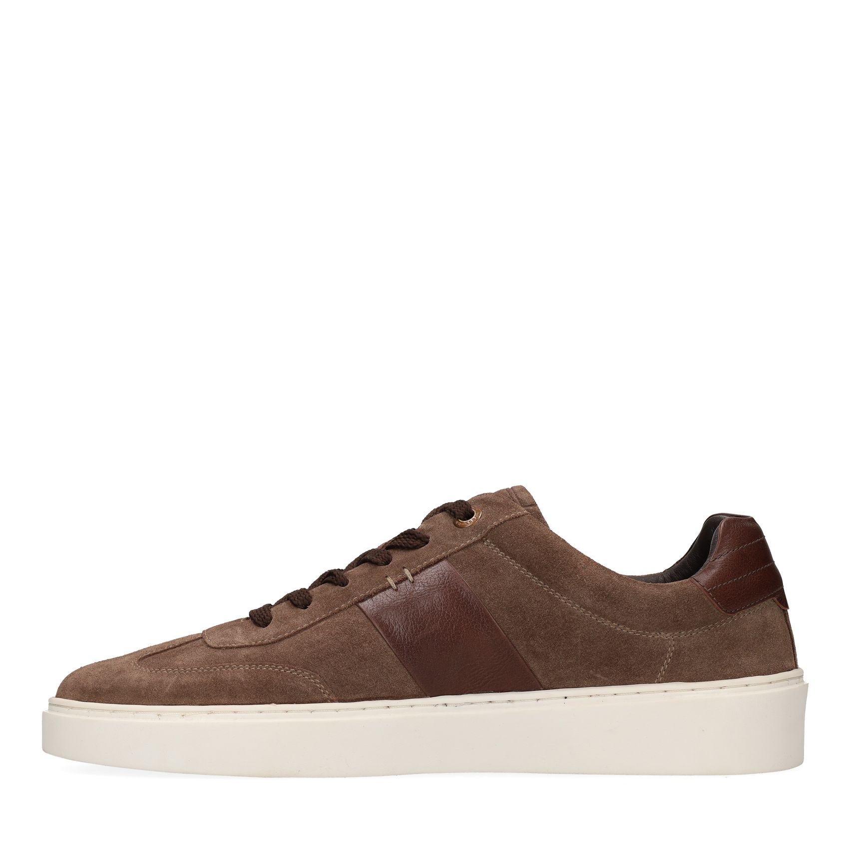 Taupefarbene Veloursleder-Sneaker