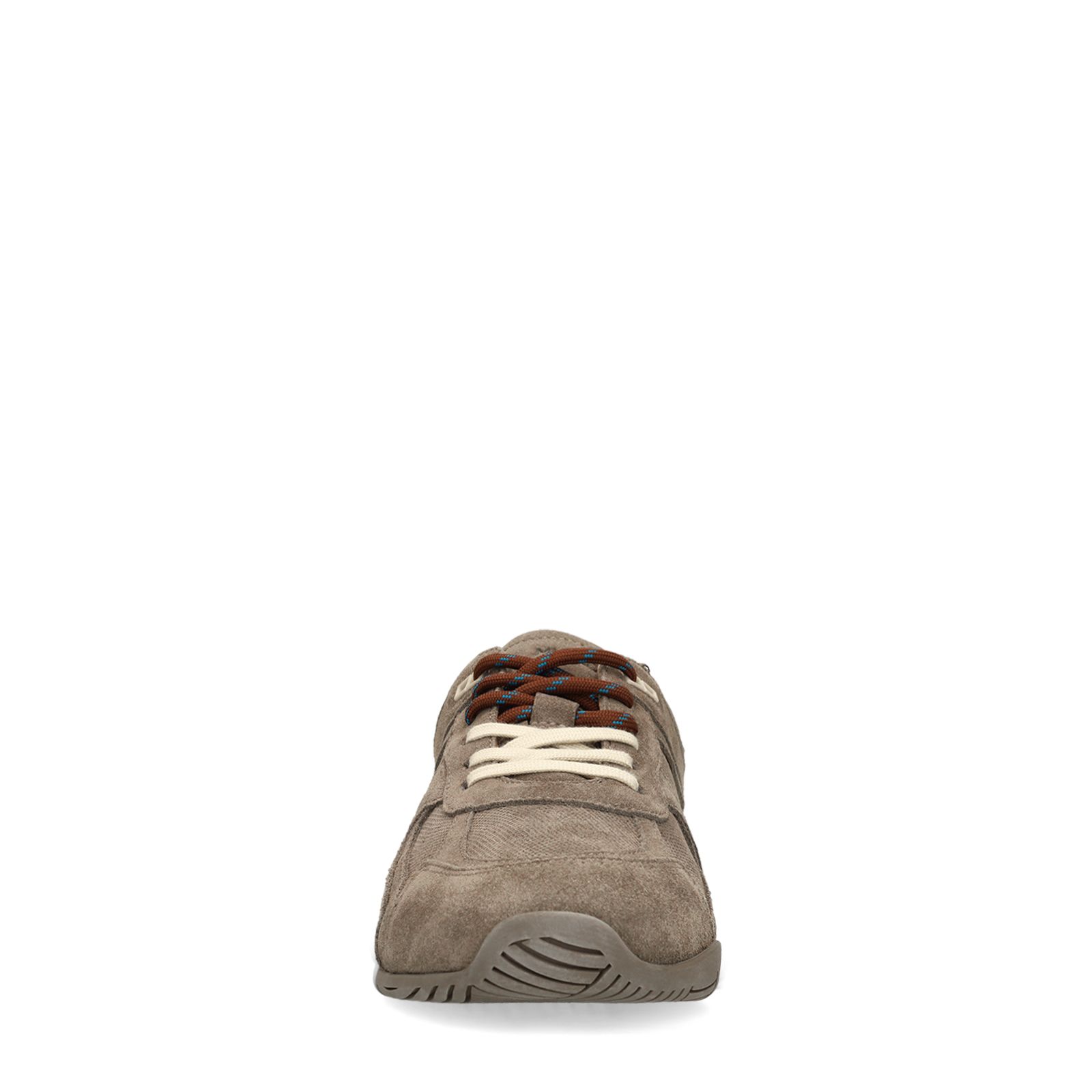 Beigefarbene Veloursleder-Sneaker