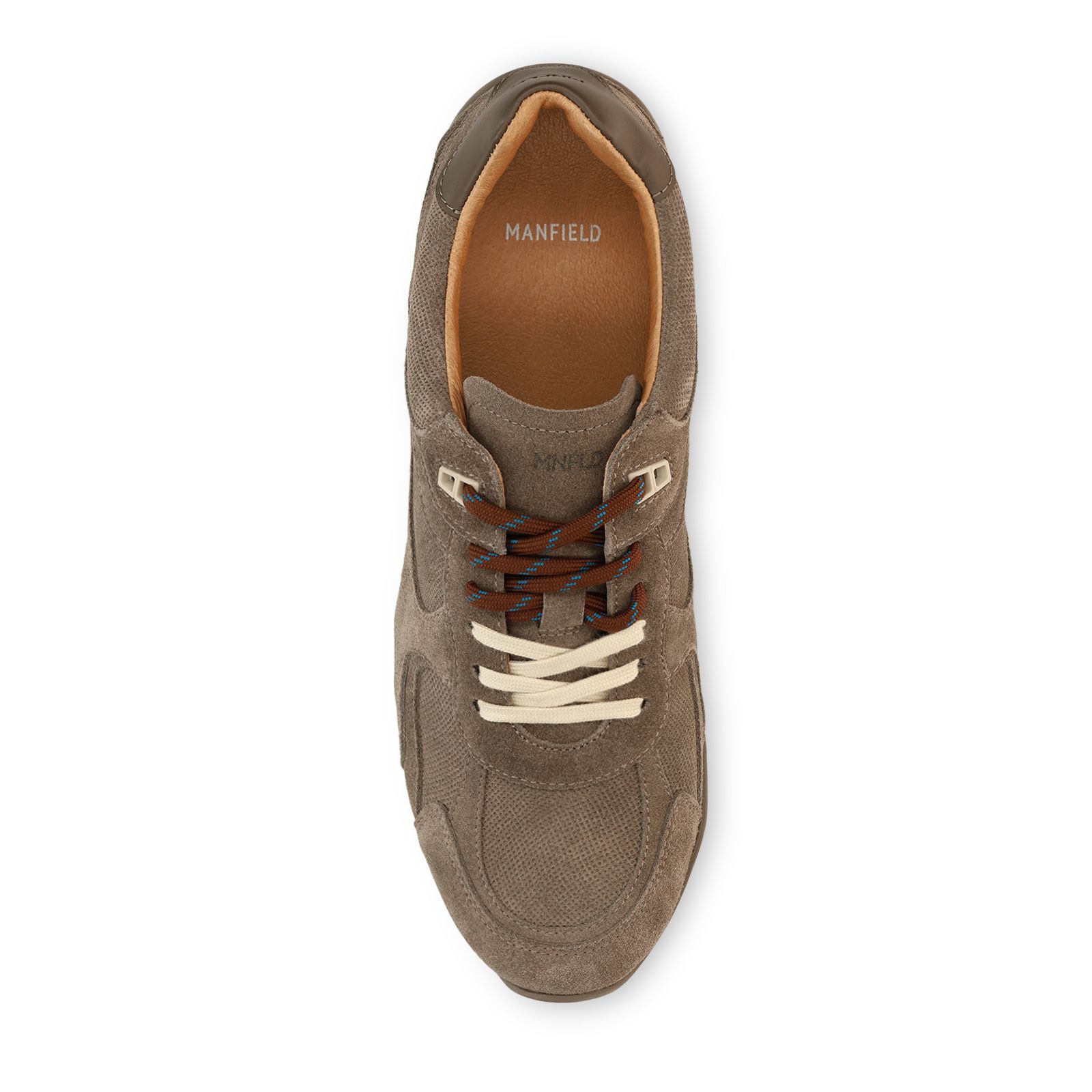 Beigefarbene Veloursleder-Sneaker