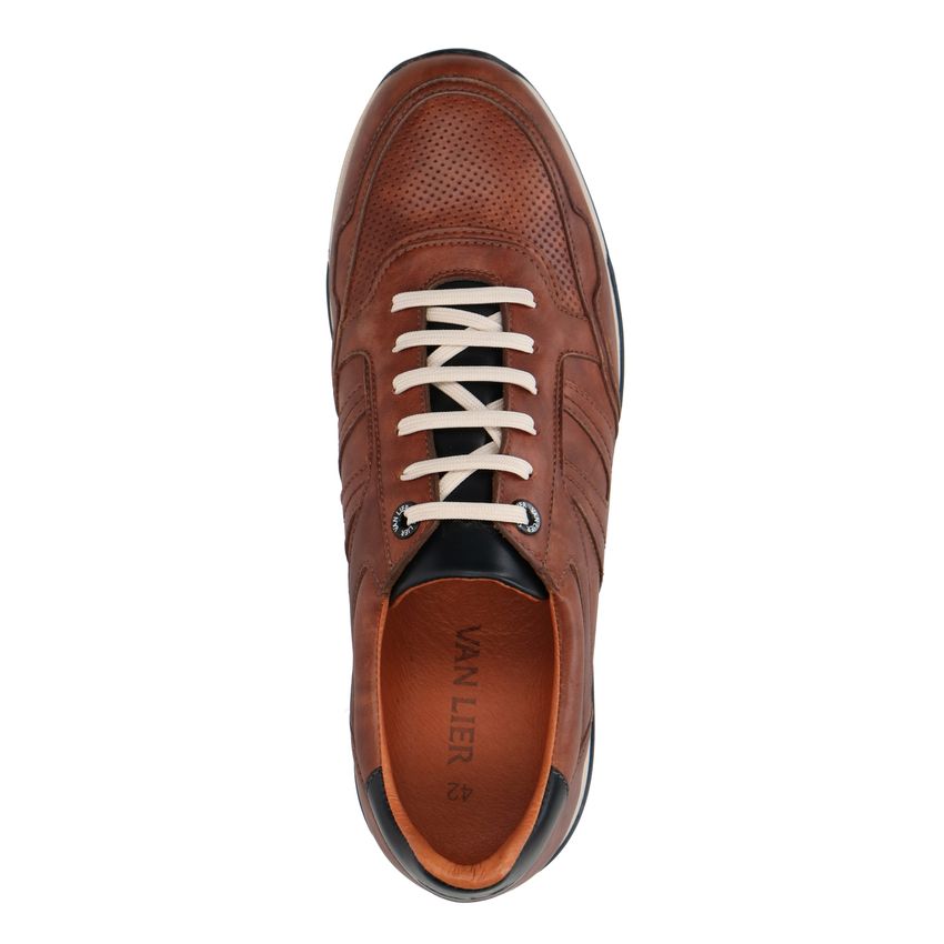 Cognac leren sneakers