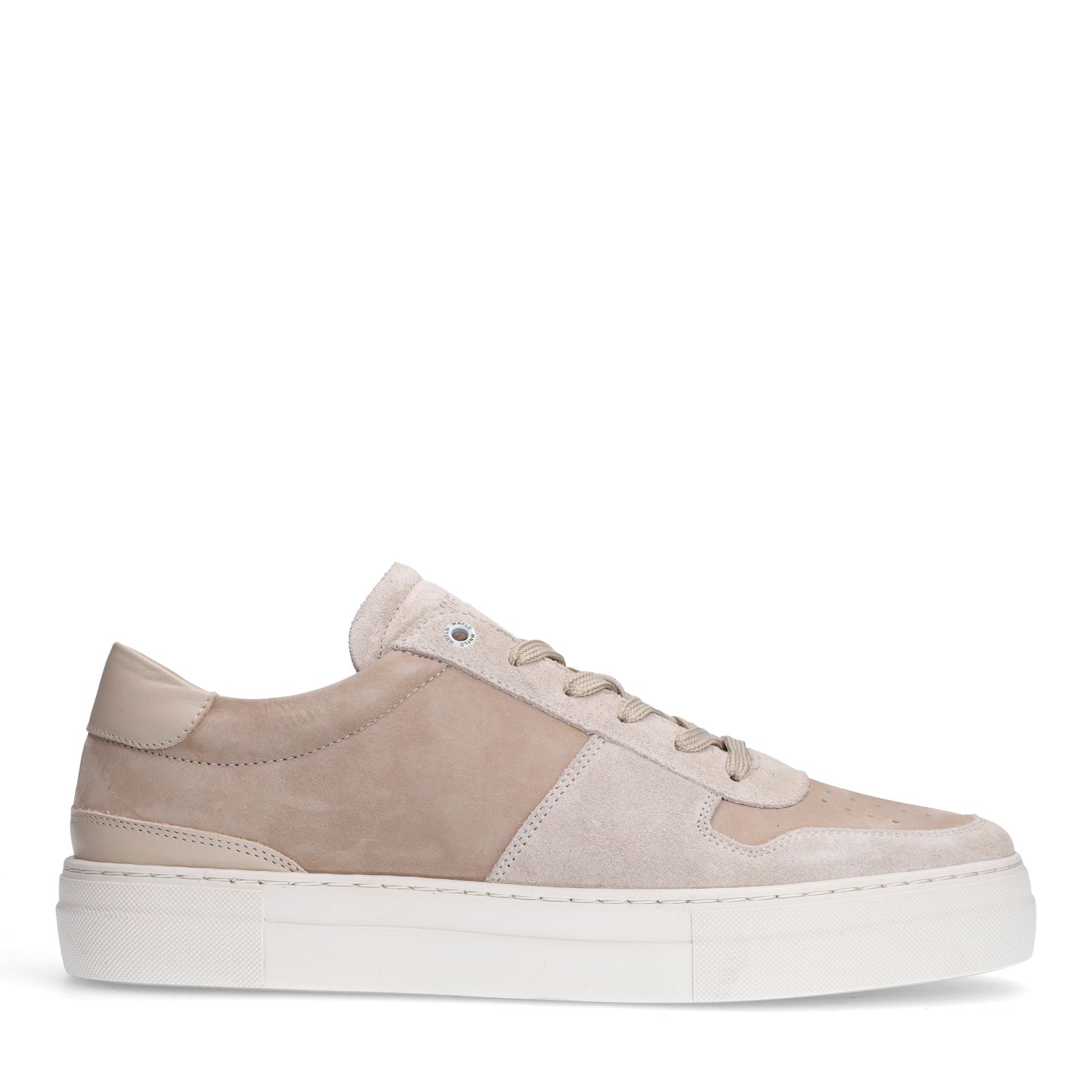 Beigefarbene Veloursleder-Sneaker
