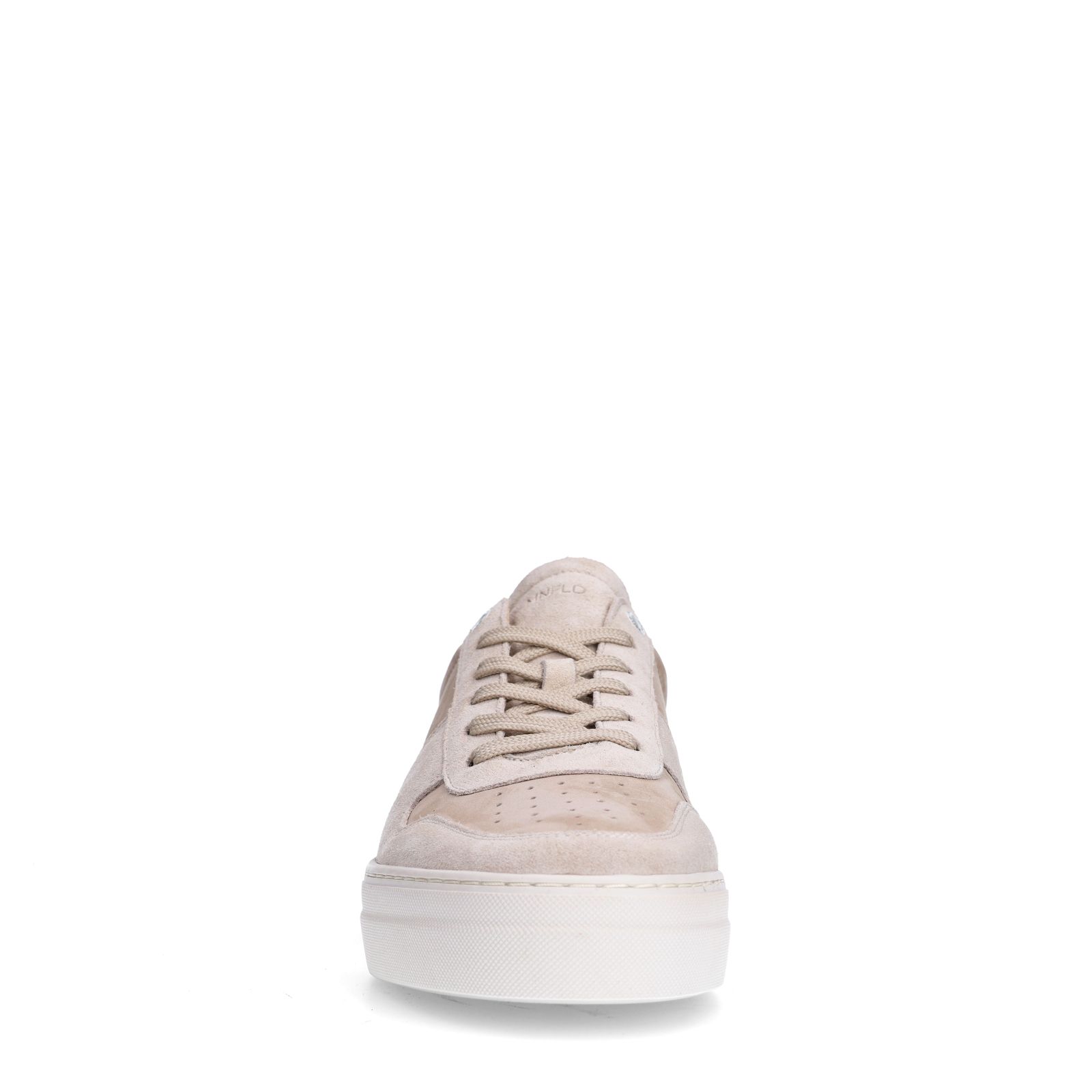Beigefarbene Veloursleder-Sneaker