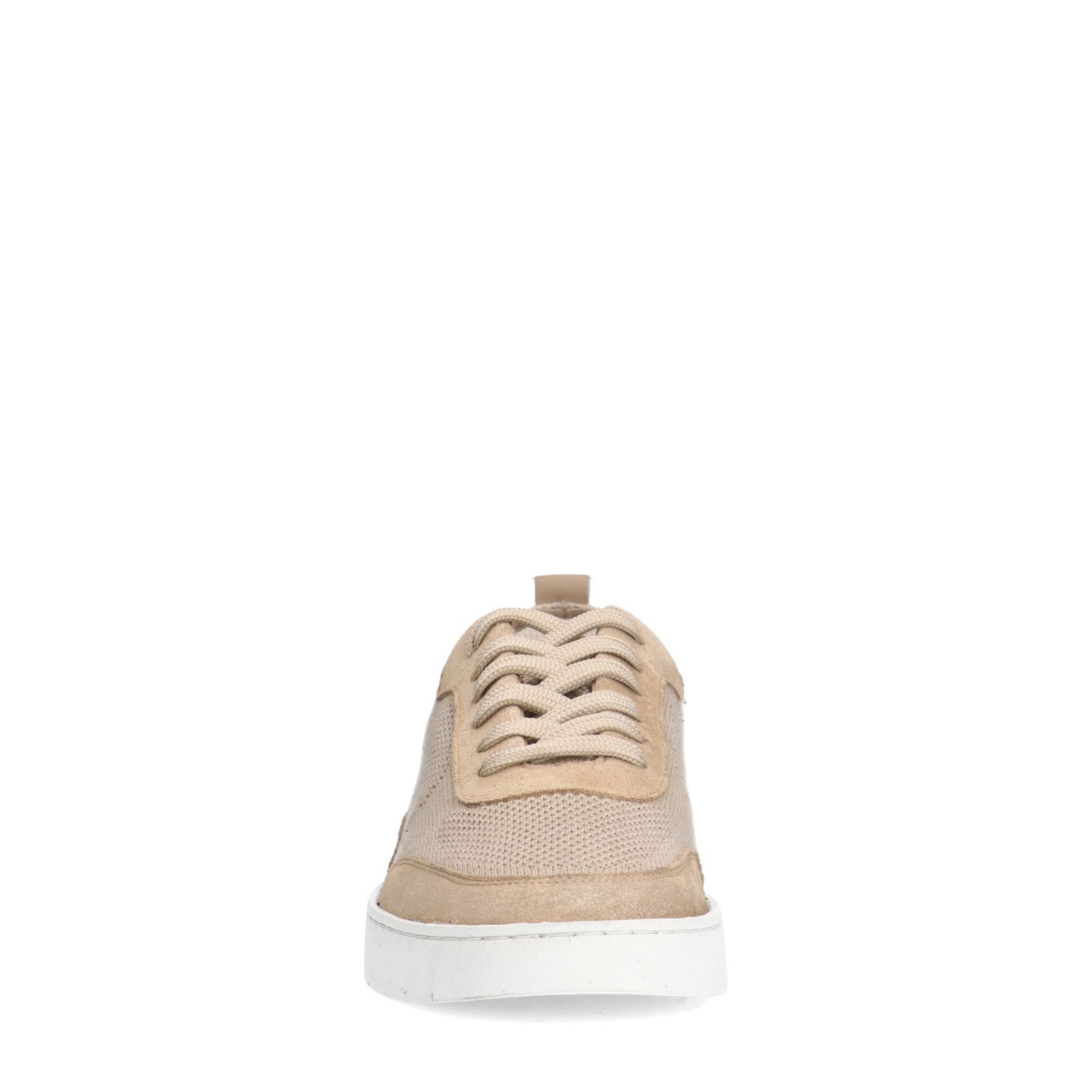 Beige knit fabric sneakers