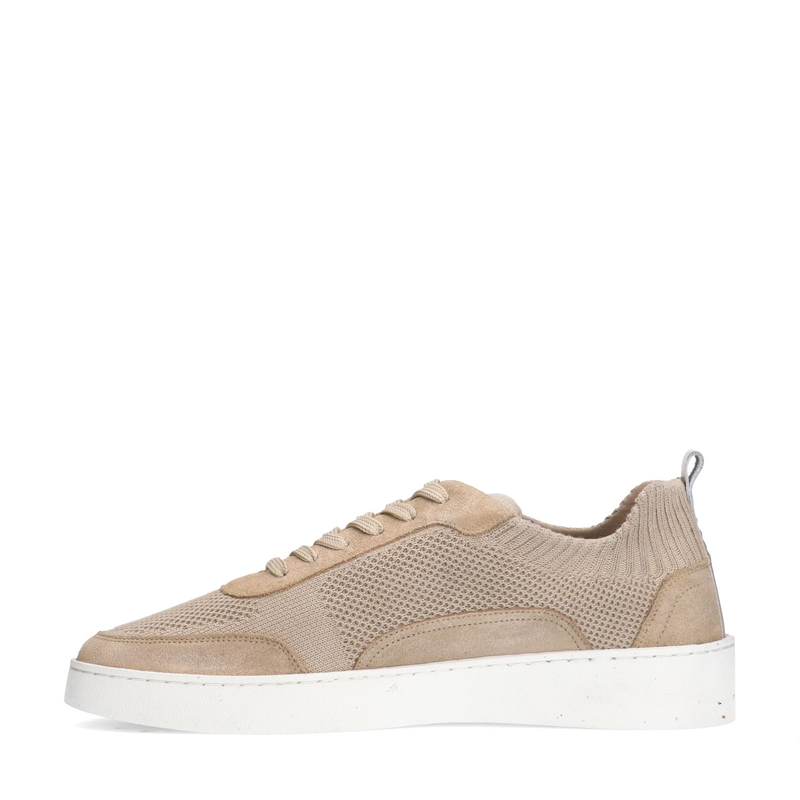 Beigefarbene Sneaker aus Knit Fabric