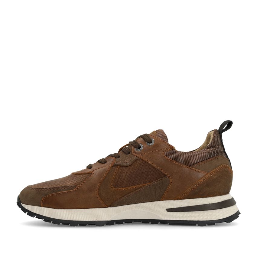 Cognac leren sneakers