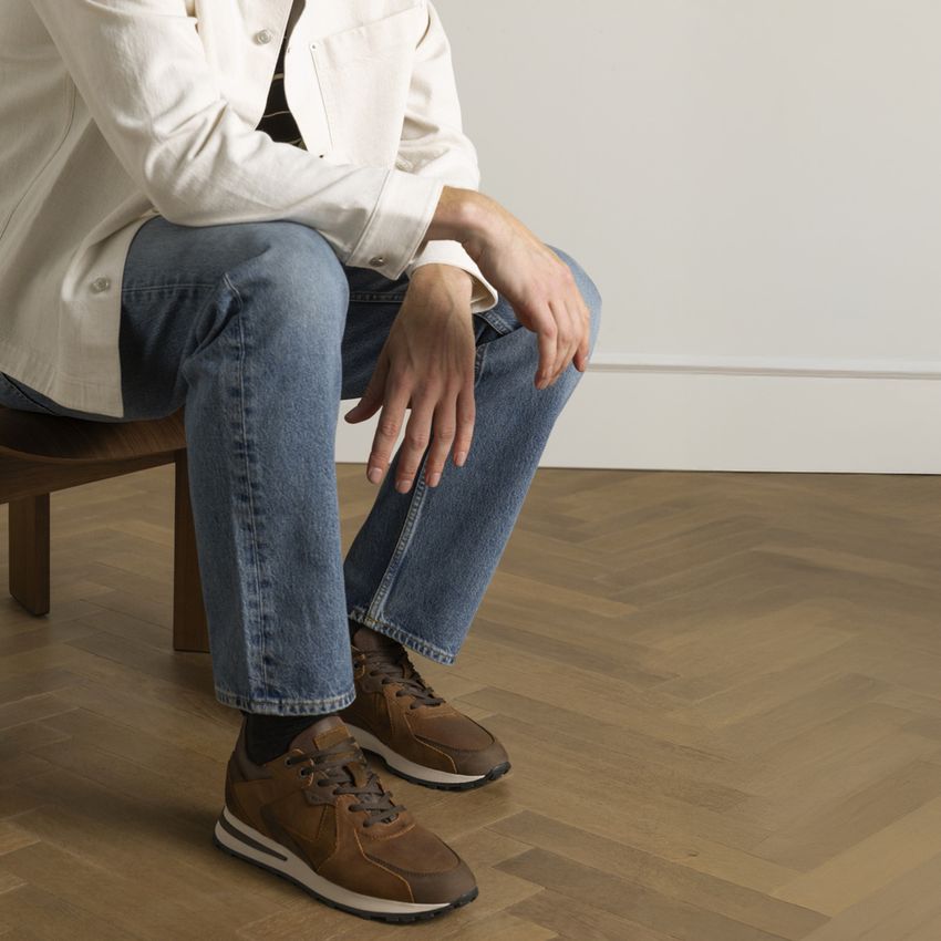 Cognacfarbene Ledersneaker